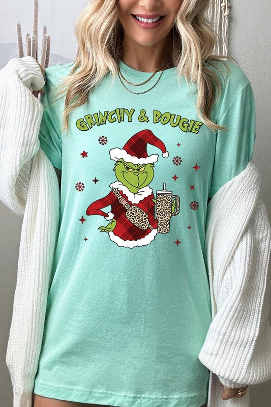 Grinchy and Bougie Unisex Christmas Tee